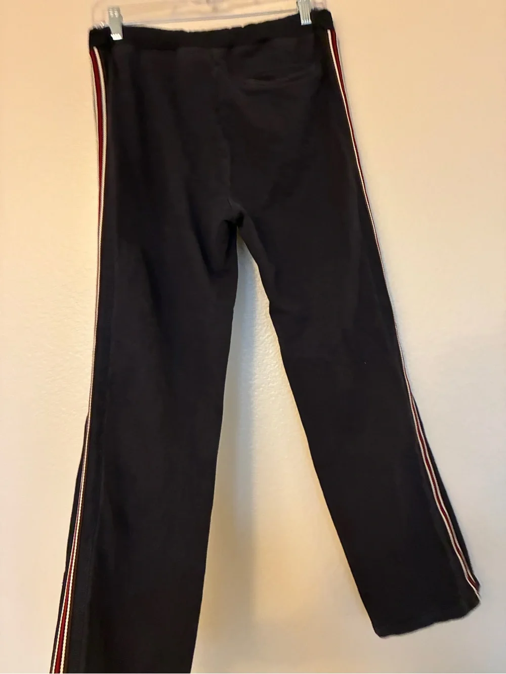 Y2K FD Black Flare Track Pants Red White Side Stripe Bootcut Athletic Pants L